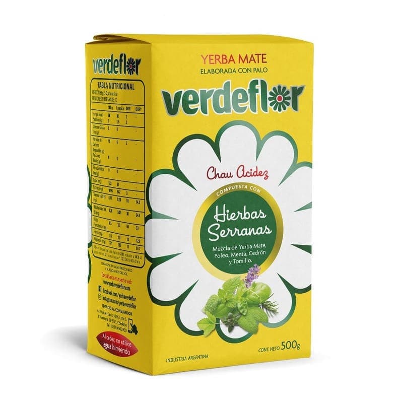 Yerba Mate Verdeflor Hierbas Serranas 500gr